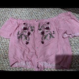 Hold On To Me Button Up Top (Rose)